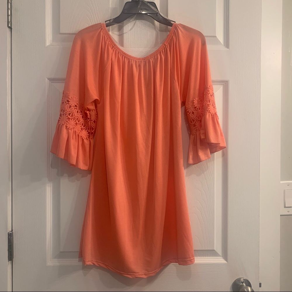 Pink Ruffle Sleeve Tunic - Picture 3 of 4